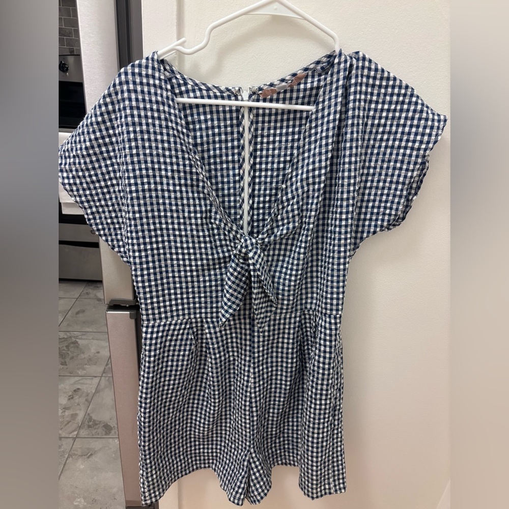Anthropologie Pilcro Blue and White Gingham Dress
